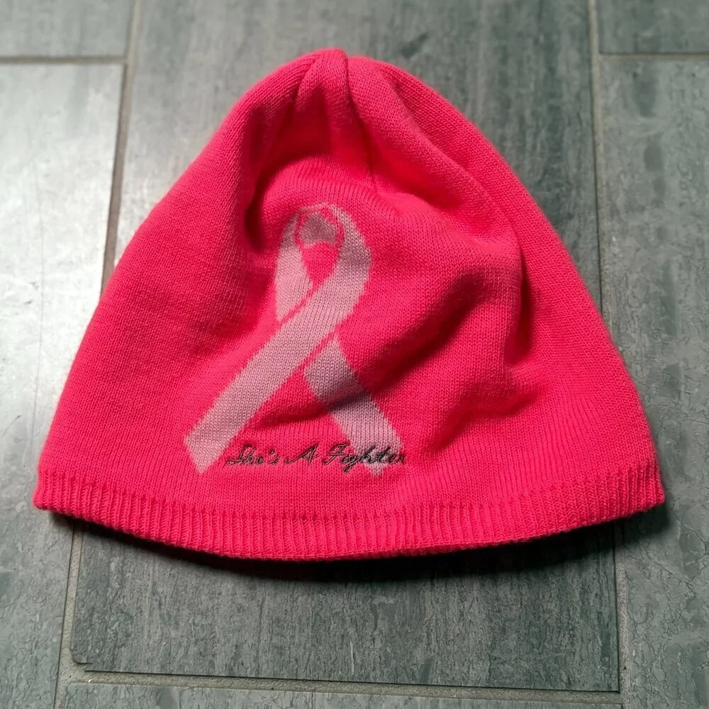 Under Amour BCA Breast Cancer Awareness Lined Beanie Hat Cap Pink One Size
